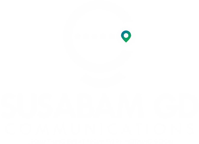 SUSABAM GD COMMUNICATIONS BRAND LOGO; SOMETHING GREAT FROM NOTHING GOOD